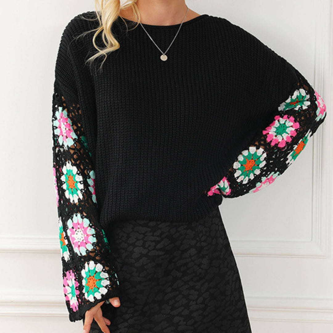 Perfect Short Sleeve Striped Sweater - Lila/Yellow