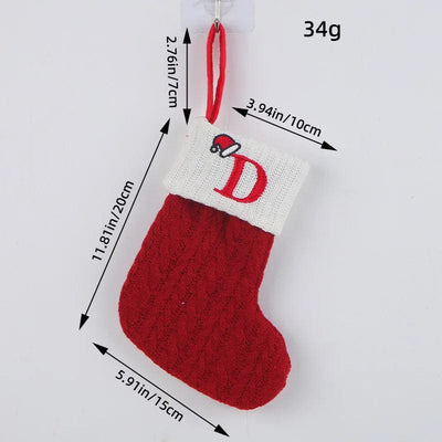 wickedafstore D Initial Cable Knitted Stockings