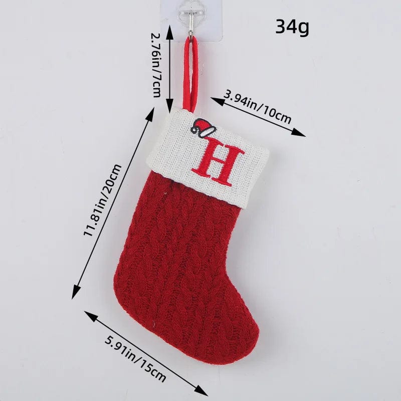 wickedafstore H Initial Cable Knitted Stockings