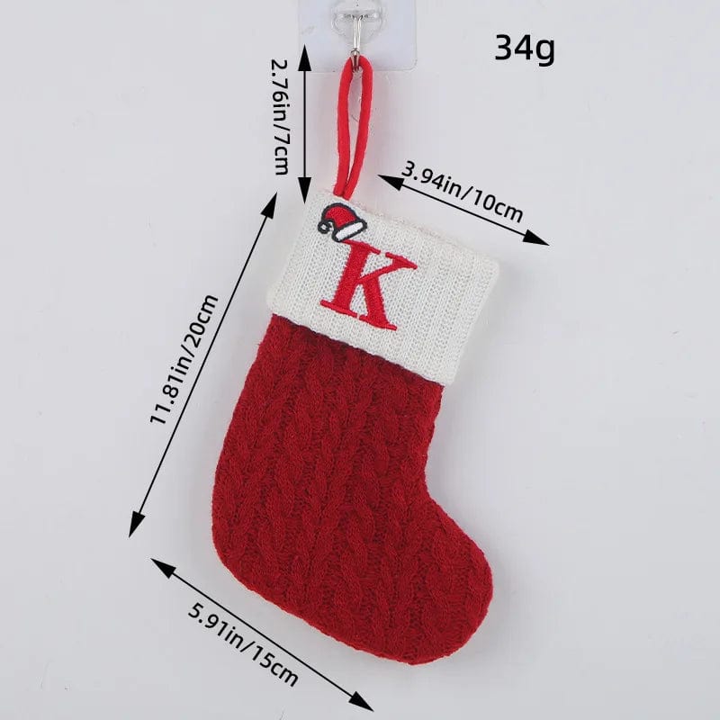 wickedafstore K Initial Cable Knitted Stockings