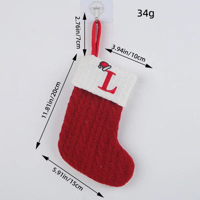 wickedafstore L Initial Cable Knitted Stockings