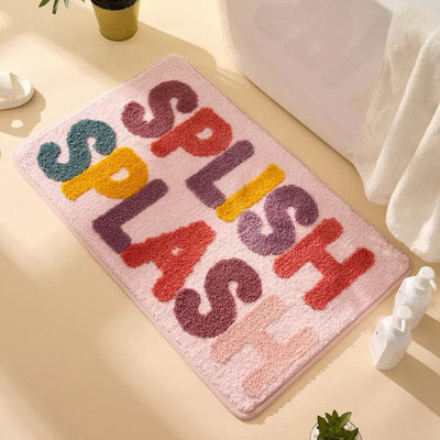 wickedafstore L splish / 50x80cm mat Inyahome Get Naked Bath Mat Bathroom Rugs for Bathtub Mat Cute Bath Rugs for Apartment Decor Tufted Gray and White Shower Mat