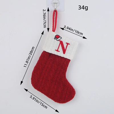 wickedafstore N Initial Cable Knitted Stockings