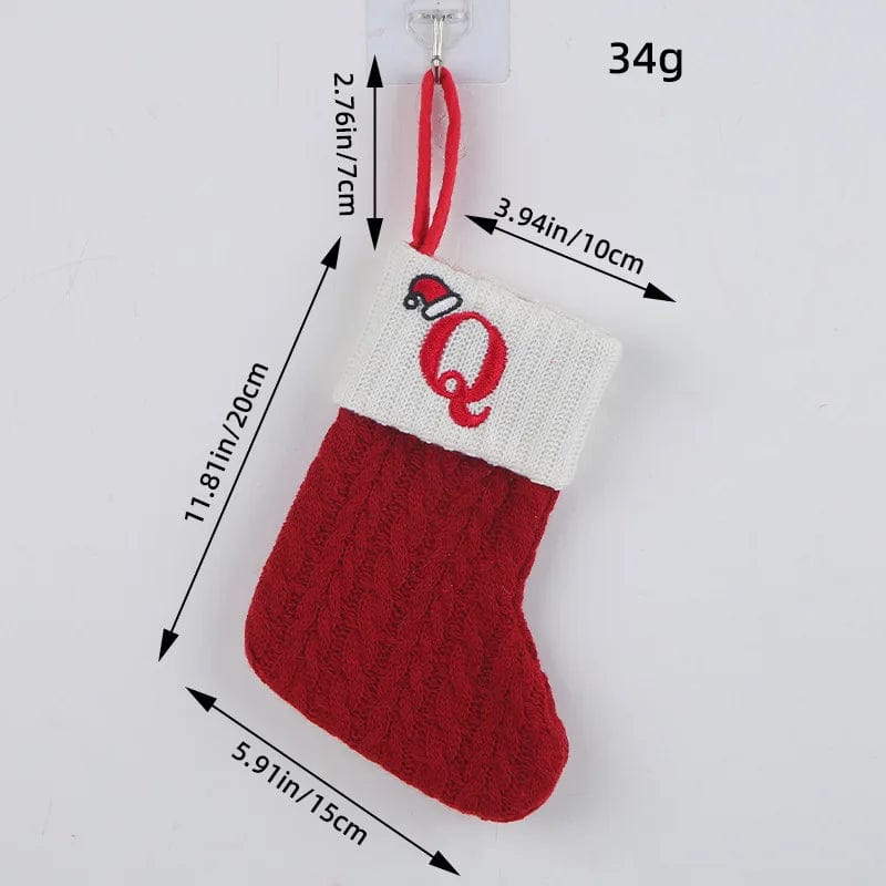 wickedafstore Q Initial Cable Knitted Stockings