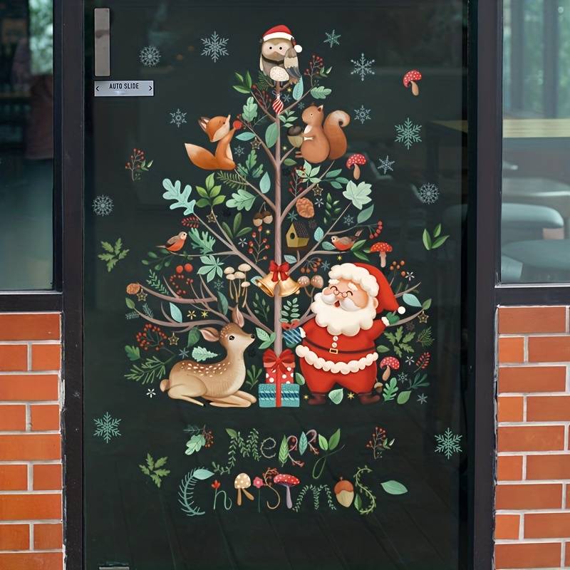 wickedafstore Santa Claus Merry Christmas Window Decal