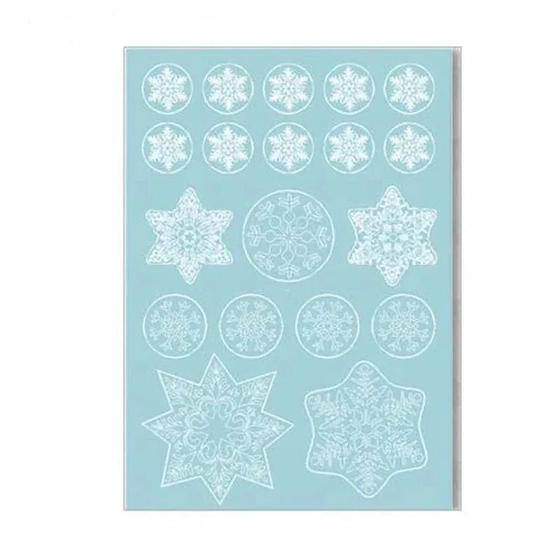 wickedafstore Snowflake A Snowflake Santa Elk Christmas Colorful Static Glass Sticker Window Home Decoration