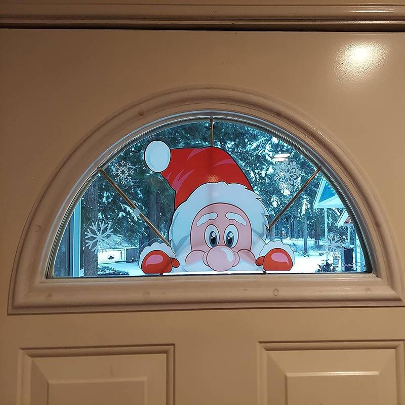 wickedafstore Snowflakes, Santa, & Elk Christmas Window Stickers