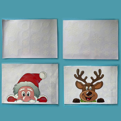 wickedafstore Snowflakes, Santa, & Elk Christmas Window Stickers