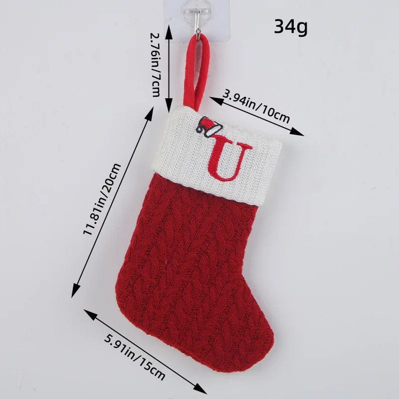 wickedafstore U Initial Cable Knitted Stockings