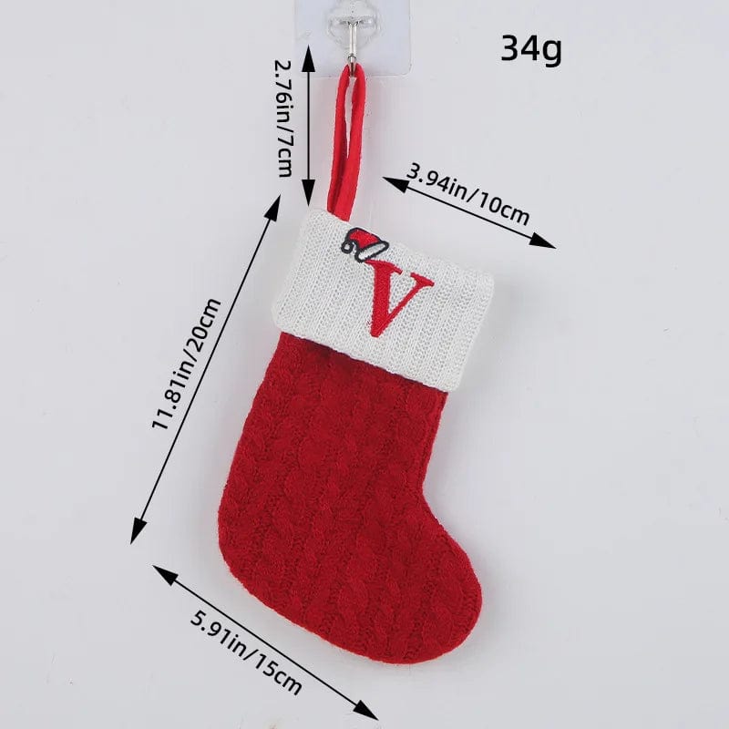 wickedafstore V Initial Cable Knitted Stockings