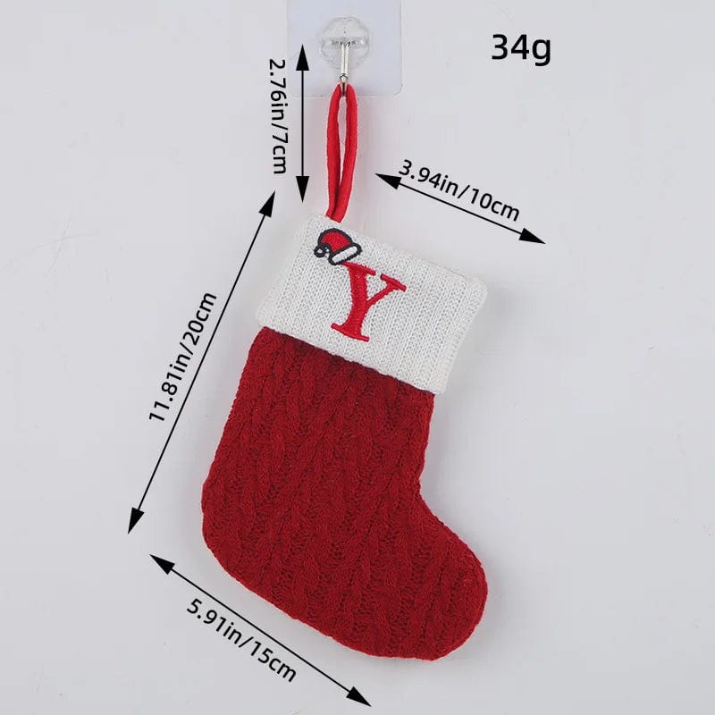 wickedafstore Y Initial Cable Knitted Stockings