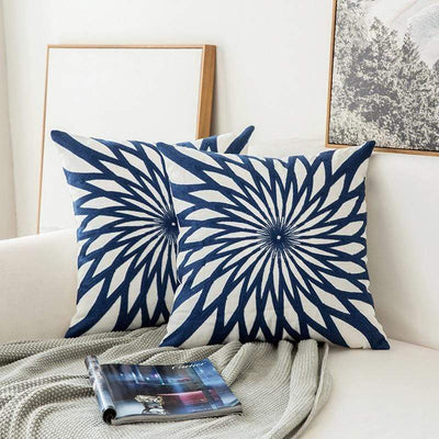 WickedAF A Blue and White Geometric Cushion Covers