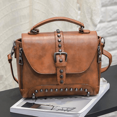 Crossbody Vintage Leather Rivet Shoulder Bag (6 Styles) - wickedafstore