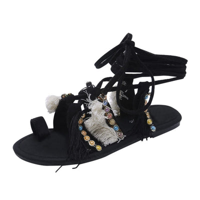 WickedAF Black / 35 Concetta Multi-strap Flat Sandals