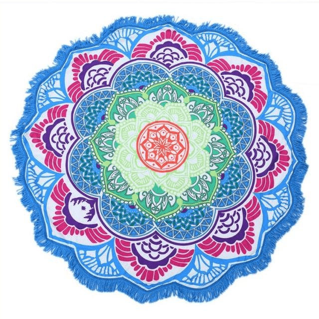 Lotus Mandala Tassel Round Mat - wickedafstore