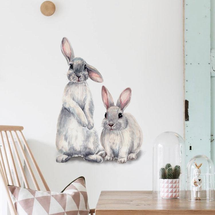 WickedAF Cute Rabbits Wall Sticker