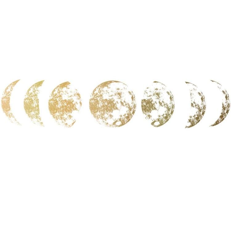 WickedAF Gold Moon Phases Wall Sticker