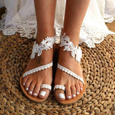 WickedAF Lace Floral Sandals