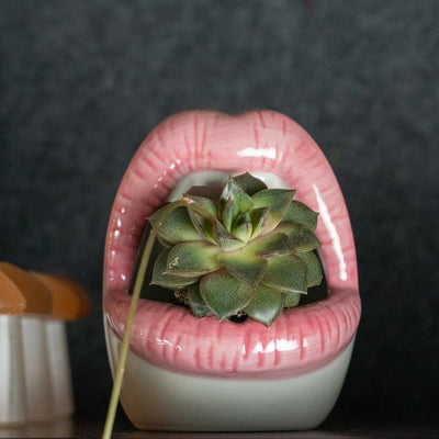 WickedAF Lips Ceramic Planter