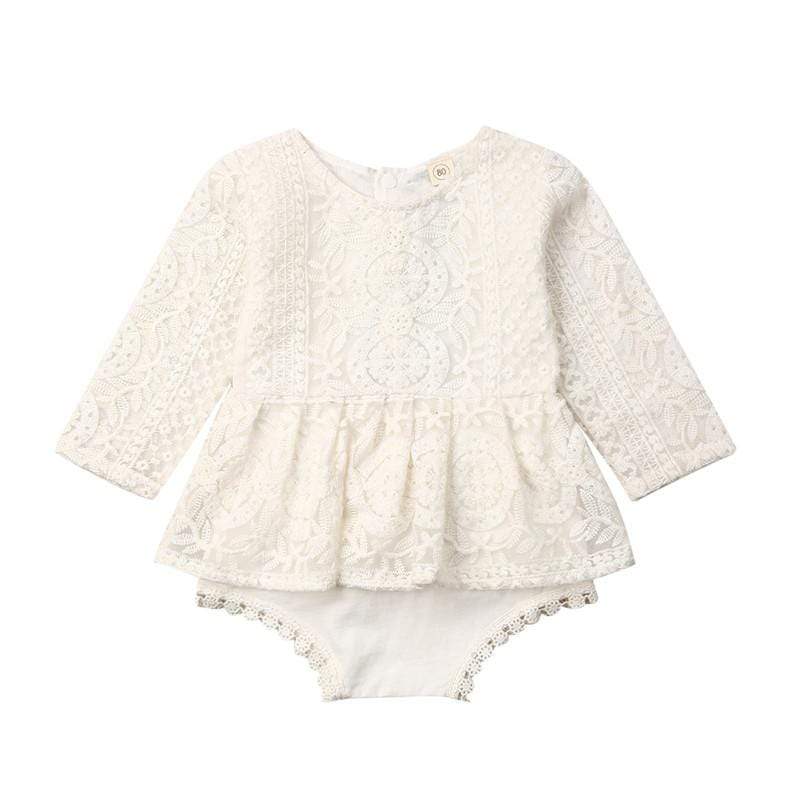 WickedAF Long Sleeve / 18M Lilith Baby Girl Lace Romper