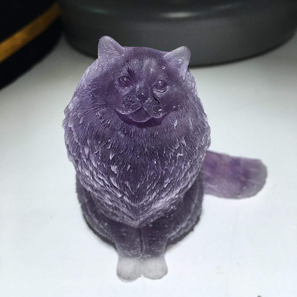 WickedAF Natural Crystal Lady Cat Carving