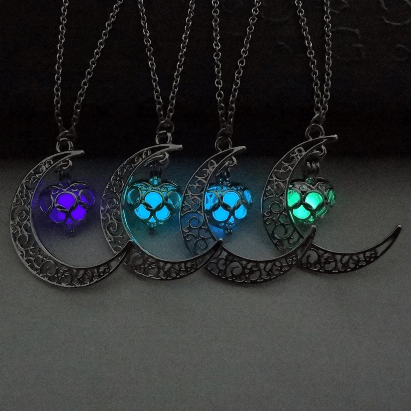 Moonlight Love Glow In The Dark Pendant Necklace - wickedafstore