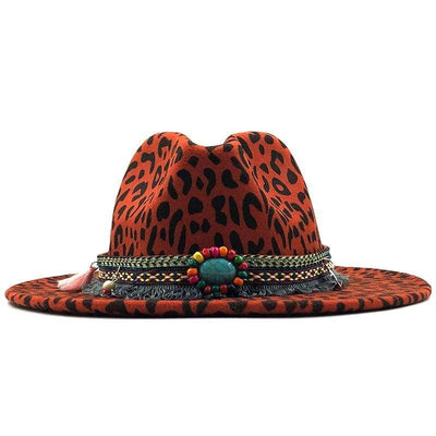 WickedAF Orange / 56-58cm/22"-22.9" Leopard Print Jazz Hat