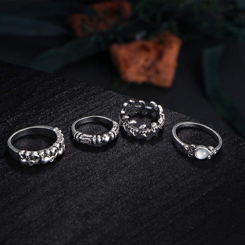 WickedAF Ring Set Silver 'The Crystal' Ring Set