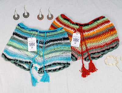 WickedAF SPICE Colorful Crochet Shorts