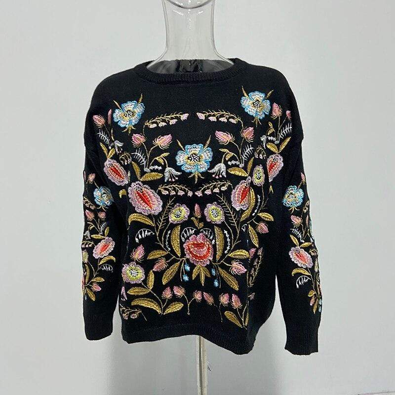 WickedAF sweater Embroidered Knit Sweater