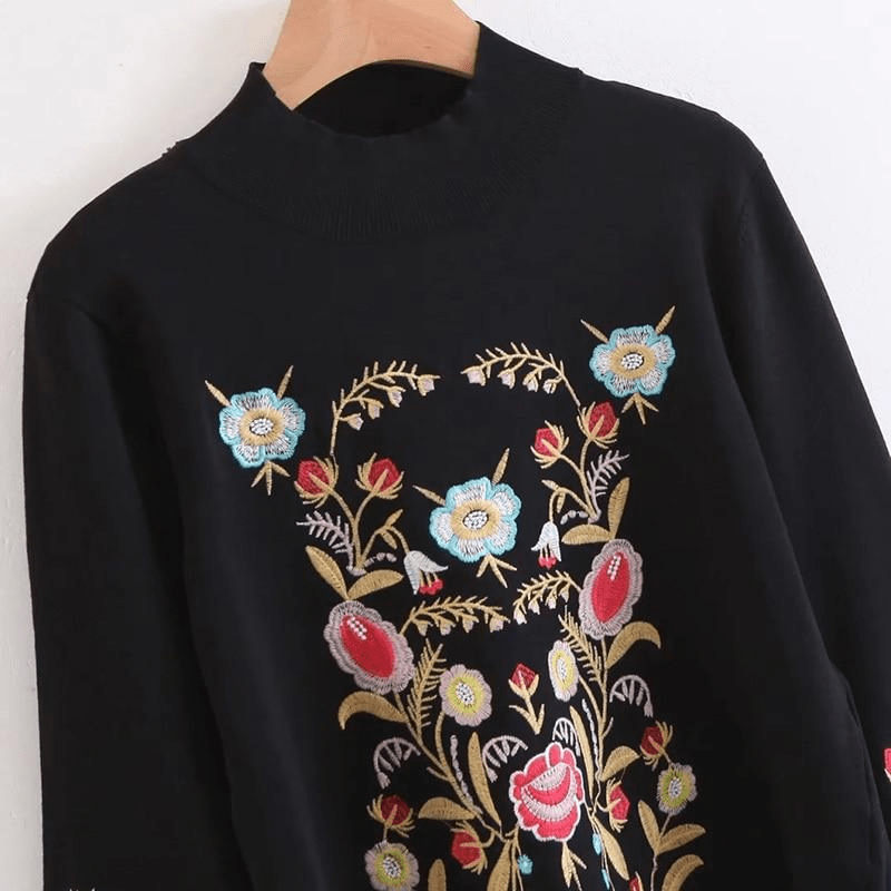 Floral Autumn Knit Sweater - wickedafstore