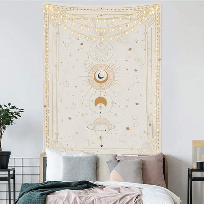 WickedAF White / 150x130cm/59"x51.2" Astrology Design Wall Tapestry (2 colors)