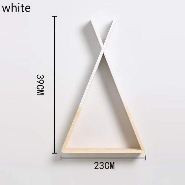Color Dipped Wooden Triangle Wall Shelf - wickedafstore