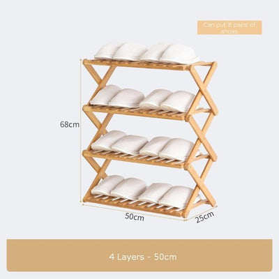 wickedafstore 4 layers Bamboo Household Foldable Rack