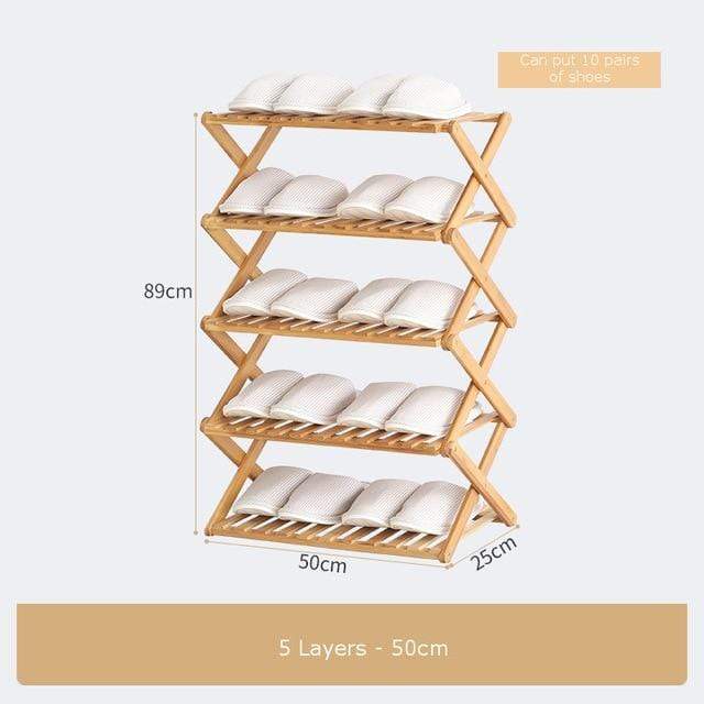 wickedafstore 5 layers Bamboo Household Foldable Rack