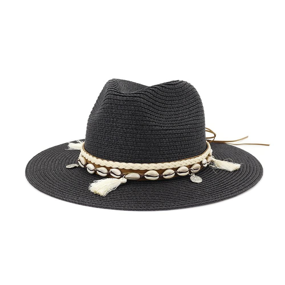 wickedafstore Black / 56-58cm/22.1"-22.9" Shells and Fringes Hat