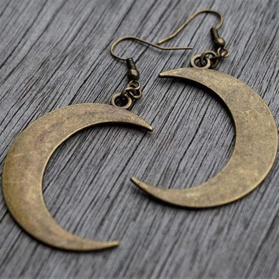 wickedafstore Bronze Moon Drop Earrings
