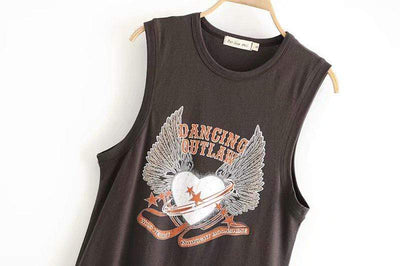 wickedafstore Dancing Outlaw Graphic Tank Top