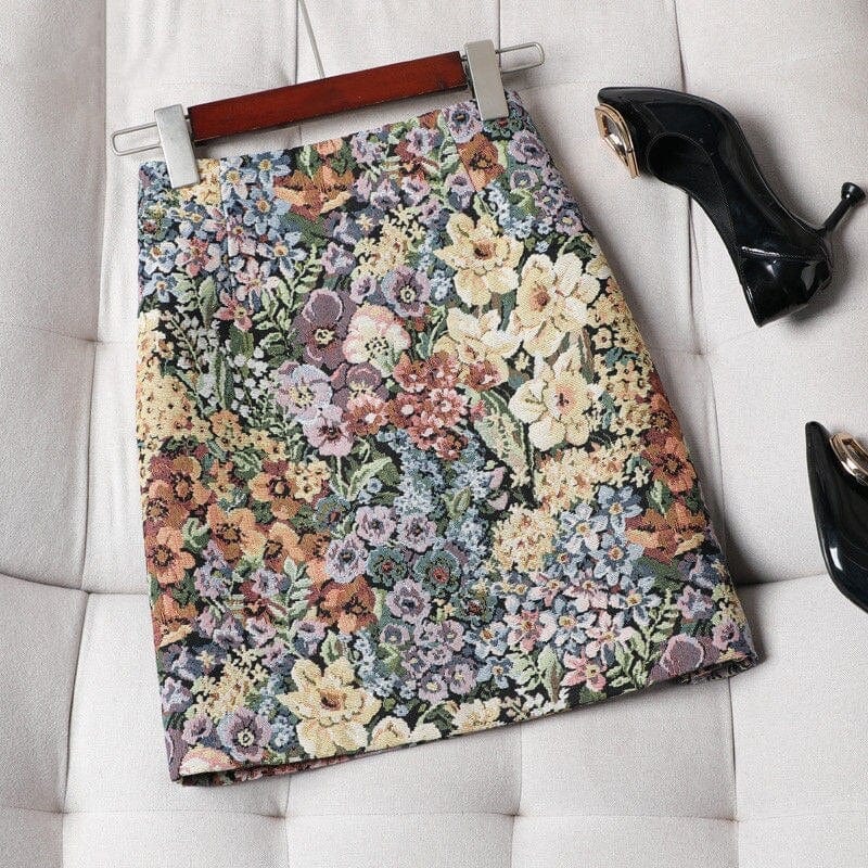 Pencil floral mini skirt best sale