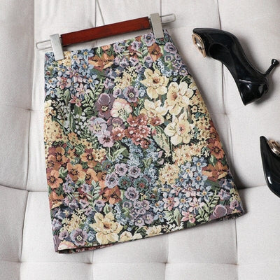 wickedafstore Dionne Floral Mini Skirt