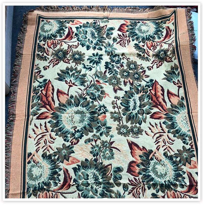 Floral Double-faced Throw - wickedafstore