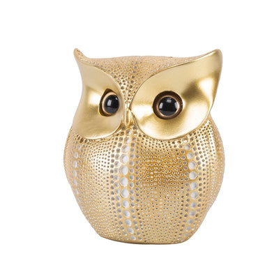 wickedafstore Gold - White Hornet Owl Figurines