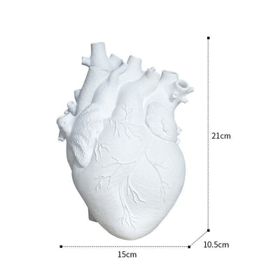wickedafstore Medium White Anatomical Heart Vase