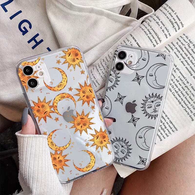 wickedafstore Mystical Sun And Moon Face Phone Case