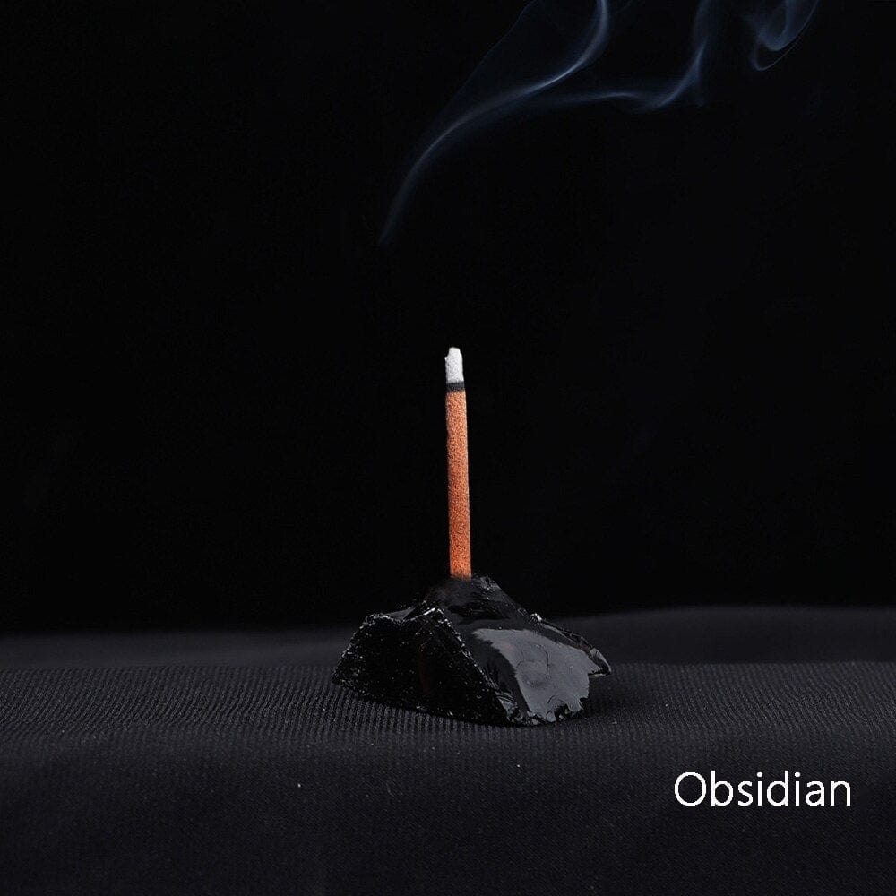 wickedafstore Obsidian Healing Crystals Incense Holders