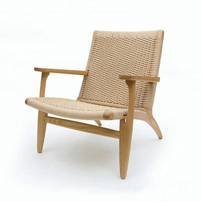 wickedafstore original wood color Lounge Rattan & Wood Chair