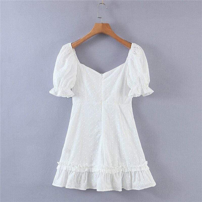 wickedafstore Pearl White Mini Dress