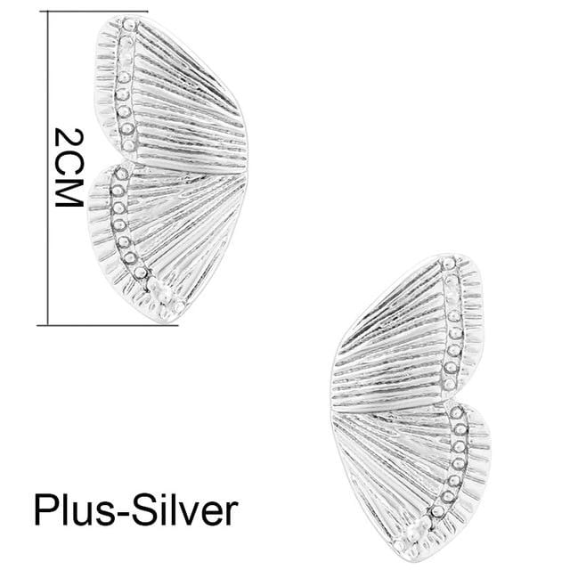 wickedafstore Plus-Silver Butterfly Wings Earrings