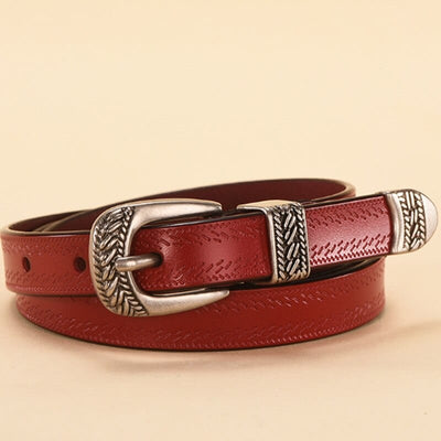 wickedafstore Red / 110cm Drew Leather Belt