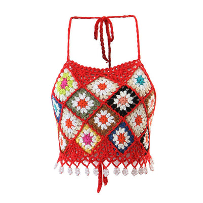 wickedafstore Red / One Size Mahalia Crochet Crop Top